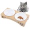 Kitcheniva Feeder Bowl Double Dog Cat Bamboo Elevated Stand Raised Dish Feeding Food Water